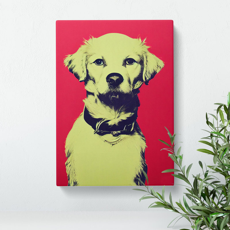 Pop Art Puppy Dog - Wrapped Canvas, 60cm H x 40cm W