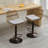 Modern Fabric Upholstered Height Adjustable Rattan Swivel Barstools With Vintage Round Base, Set Of 2-1412933629