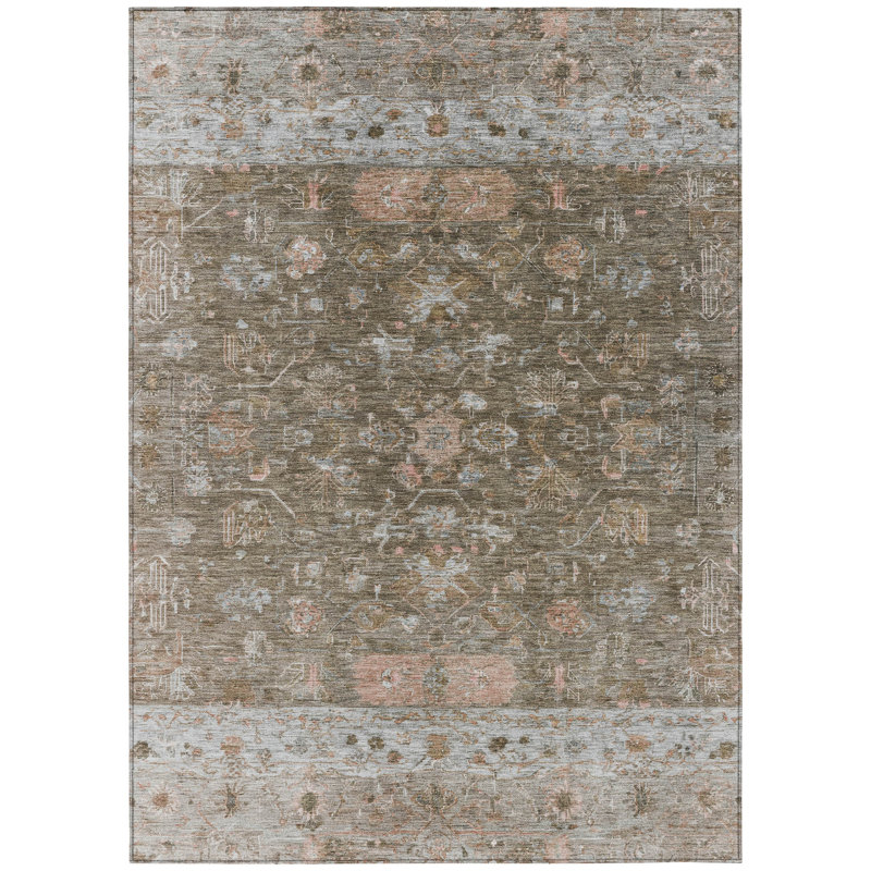 Machine Washable Indoor/Outdoor Bingel ACN2323 Global Rug, Rectangle 8' x 10'