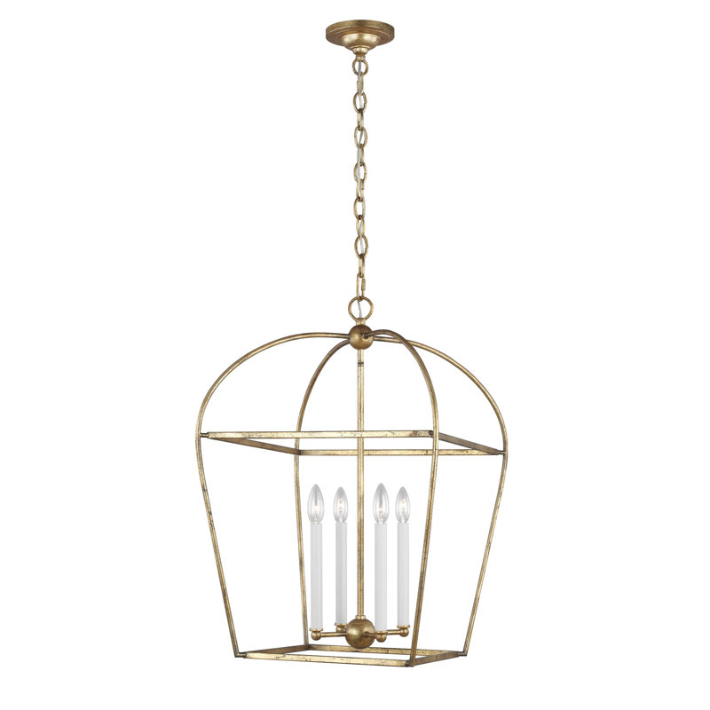 Stonington 4 - Light Chandelier, 27.75" H x 18.25" W x 18.25" D, Antique Gild