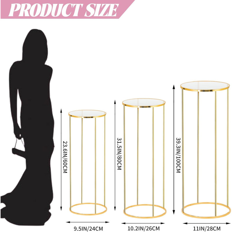 Supports cylindriques pour la fête, socle cylindrique 3 pièces, support de table de gâteau Cilindros Para Fiestas