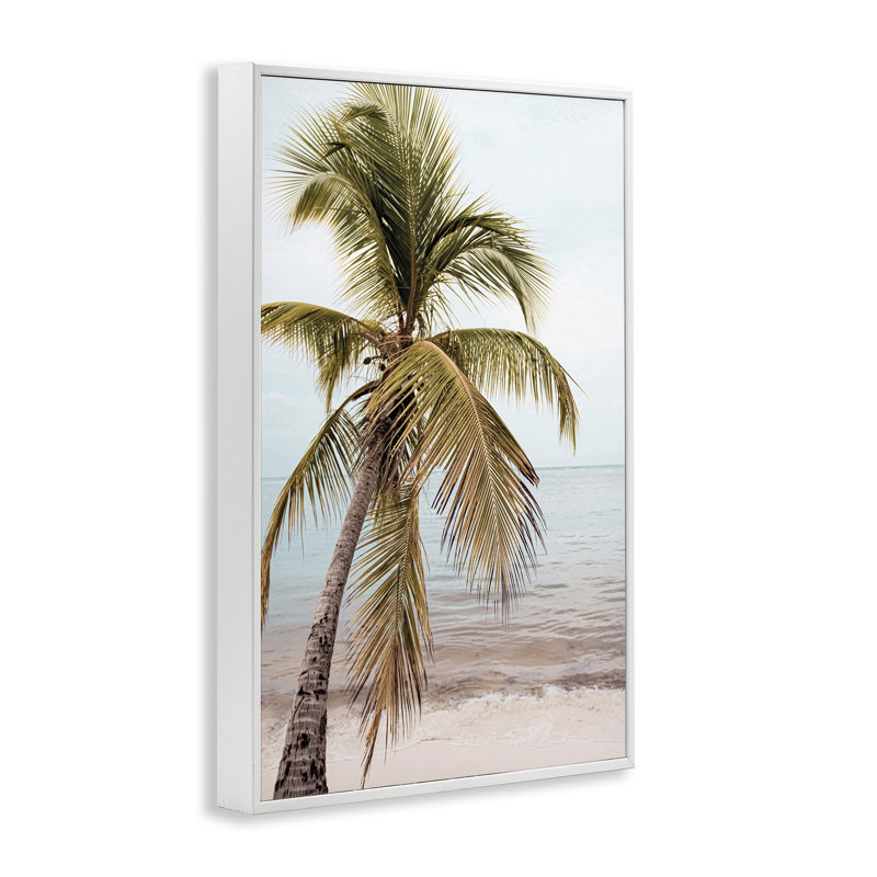 «California Summer Palm», estampe numérique par Nataly White, Estampe numérique encadrée blanc bord de mer, H 30 po x l 20 po