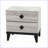 Cream Oak Rustic Nightstand with Faux Marble Top