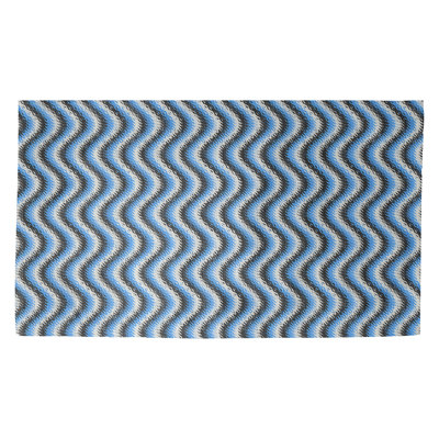 Tapis à rayures bleu/noir rayures ondulées Avicia