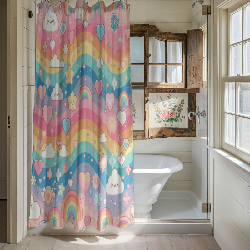 Rideau de douche standard 1 pièce Dreamy, H 74 po x l 71 po