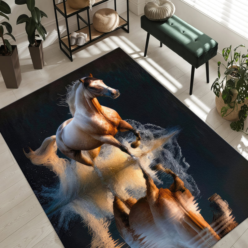 Soft Type Printed Rug with Intricate Floral Design in Vibrant Hues for Any Room's Decorative Enhancement, Runner 2'8" x 6'7"