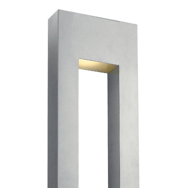 Atlantis Frosted Glass Outdoor Flush Mount, Titanium, 36" H x 12" W x 4" D