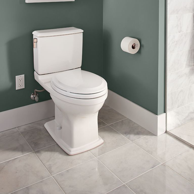 Connelly® Dual-Flush Elongated Two-Piece Toilet (Seat Not Included), Sedona Beige, Left-Hand