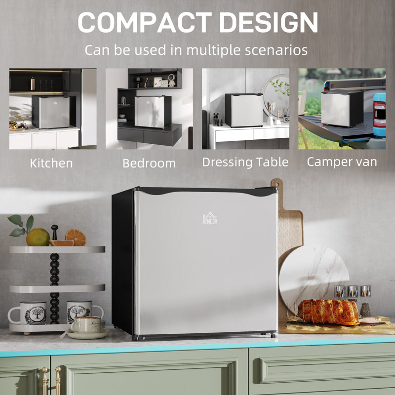 Brayden Studio 46m³ L Countertop Mini Fridge, Silver