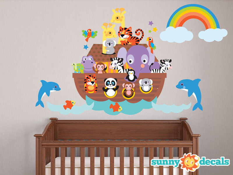 Décalcomanie murale en tissu noahs ark