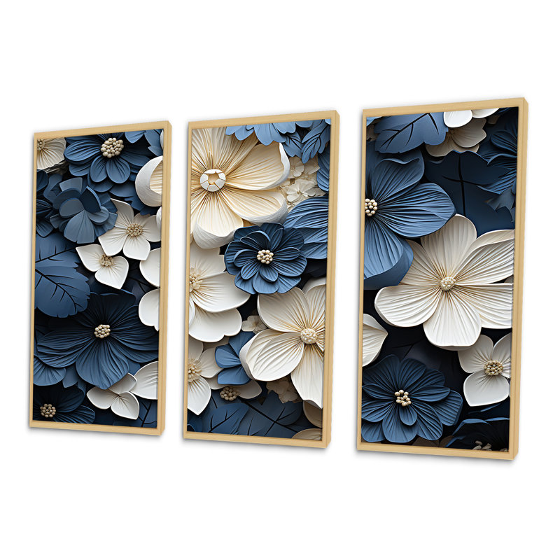 Ensemble de salon Fayetteville - Violets Wall Art, H 28 po x l 36 po x P 1 po, Cadre flottant érable