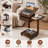 27.4" Solid Wood C-Shaped Rolling End Table with 360° Rotating Desktop, Foldable Shelf, Removable Laptop Stand & Lockable Wheels