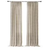 Linen Semi Sheer Sliding Panel Pair