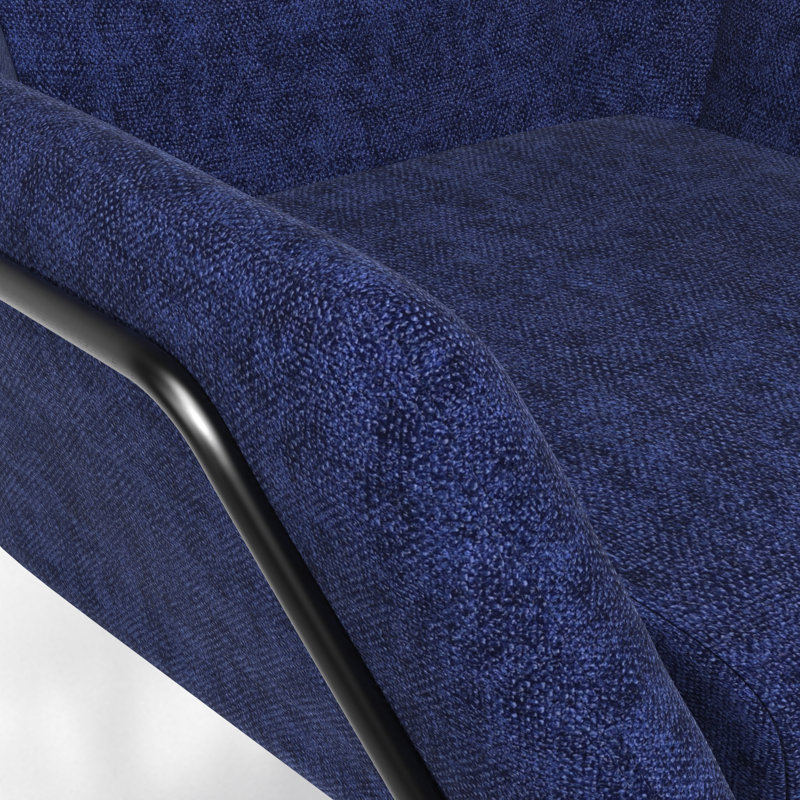 Fauteuil Geraci, 100 % polyester bleu marine