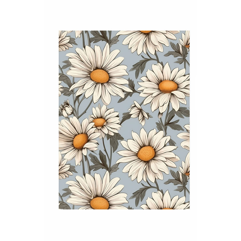 Motif floral de marguerites florales IV, H 14 po x l 11 po