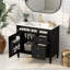 Meuble-lavabo de 36 po avec lavabo supérieur, meuble-lavabo moderne avec 2 tiroirs et tiroir escamotable, meuble-lavabo simple