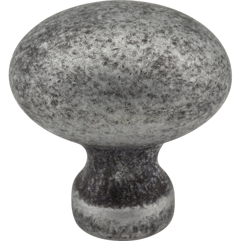 Bordeaux Oval Knob, Distressed Antique Silver