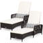 Costway2 pièces Pe Rattan Méridienne Fauteuil Inclinable Coussin