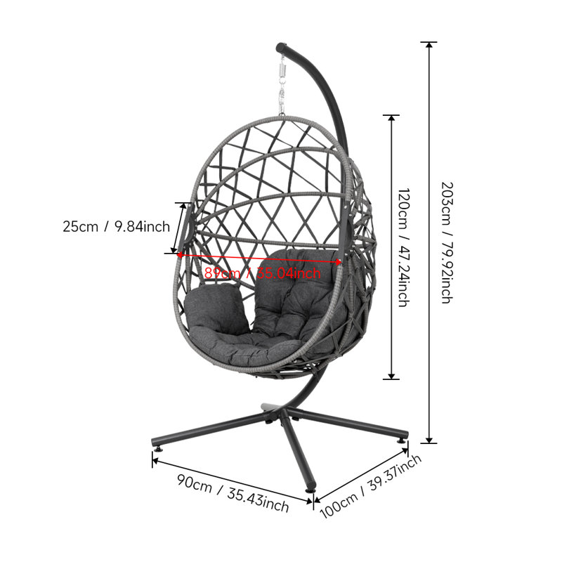 Outdoor Hanging Chair with Cushion