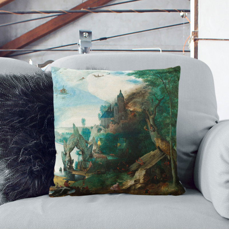 The Temptation of Saint Anthony Scatter Cushion with Filling, 40cm H x 40cm W x 15cm D