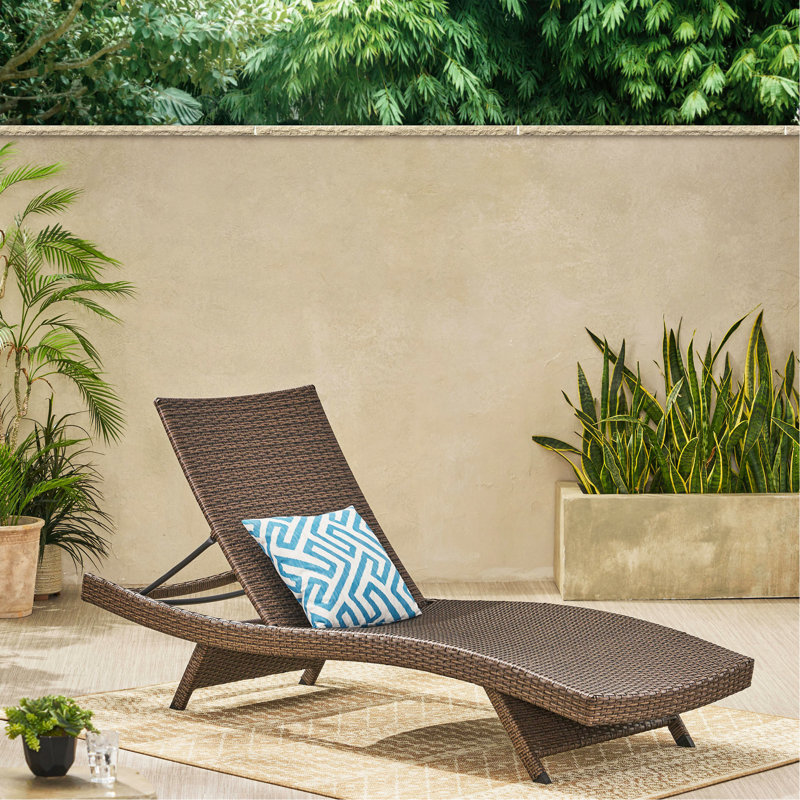 Chaise longue Pe Wicker, Brun multi