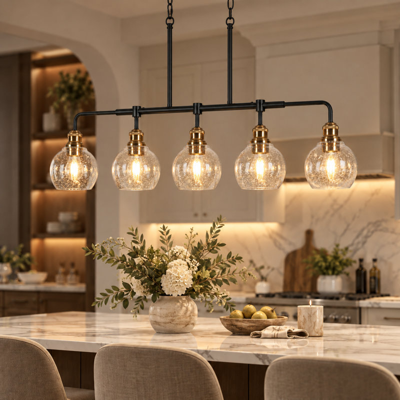 Vouni 5 - Light Modern Linear Kitchen Island Pendant