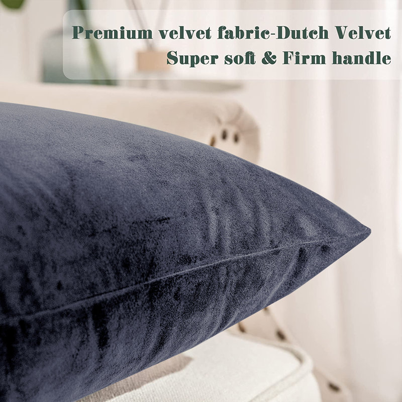 Velvet Scatter Cushion Cover, Charcoal
