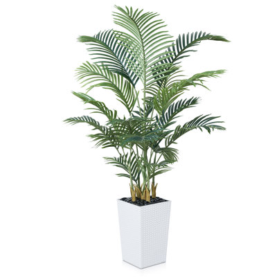 Aliza UV Resistant Artificial Palm Tree, Faux Palm Tree with Decorative Base for Indoor Outdoor