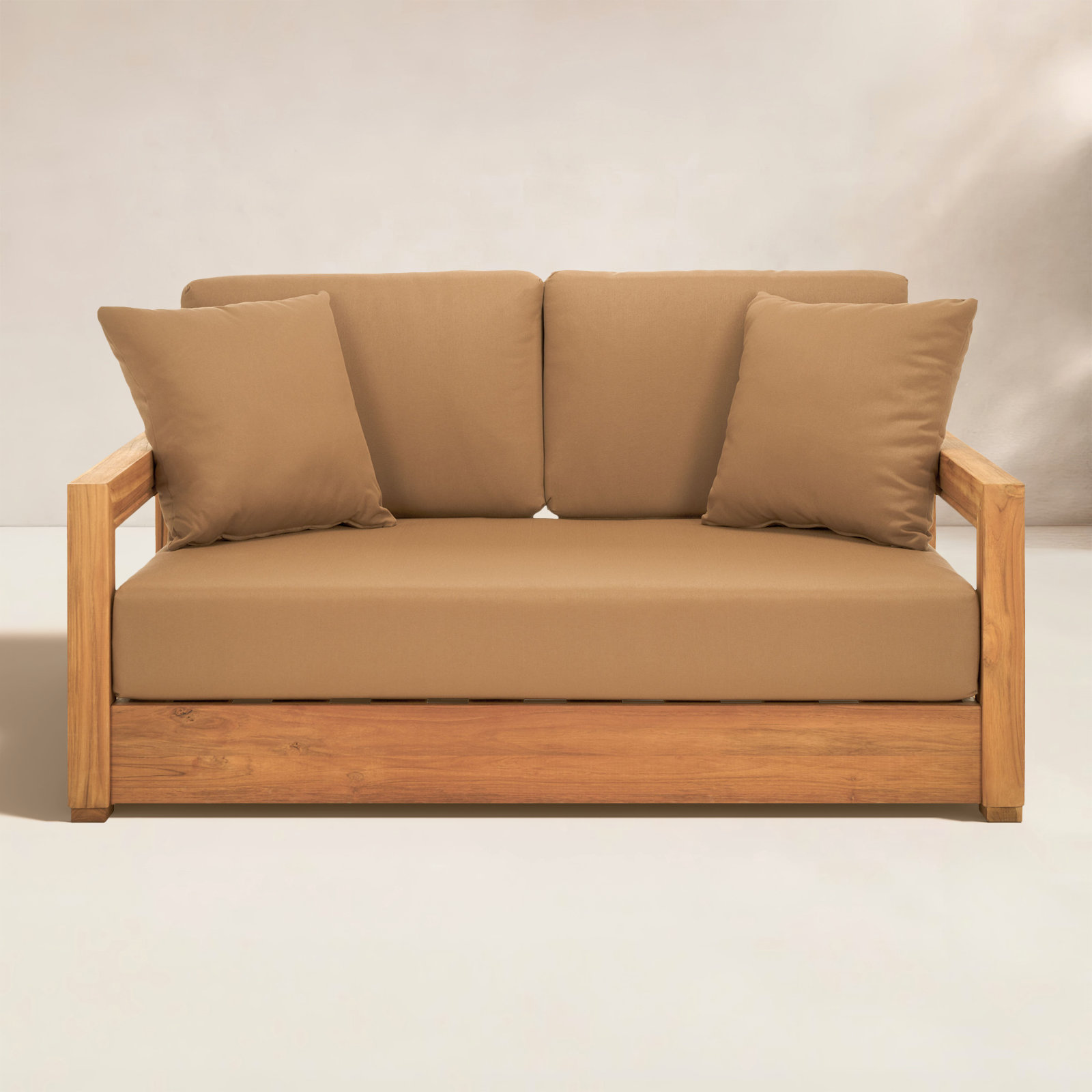 Melrose 52.75" Wide Loveseat with Cushions, Brown