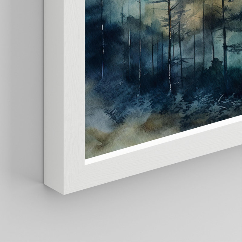«Green and Teal Watercolor Forest Trees», ensemble de 4 reproductions de cadres photo simples, Blanc, H 16 po x l 12 po