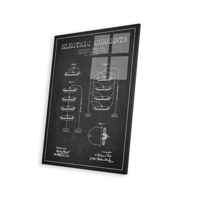 " Electric Currents Charcoal Patent Blueprint " by Aged Pixel
