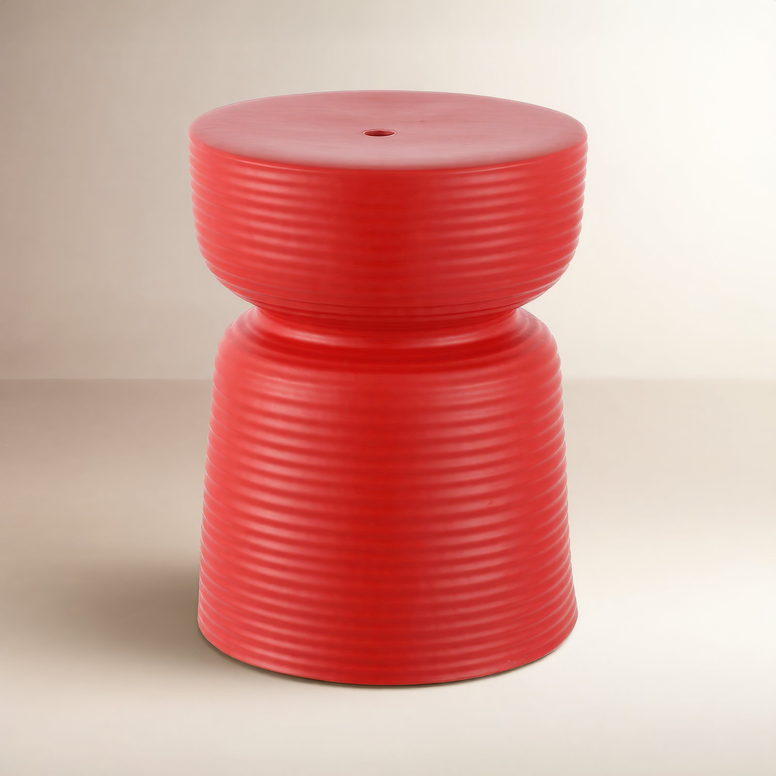 Biali Ceramic Accent Stool, Red