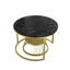 Round Nesting Coffee Tables Set (70+45cm), High-Gloss Faux Marble Top With Wire Metal Frame-1844827558