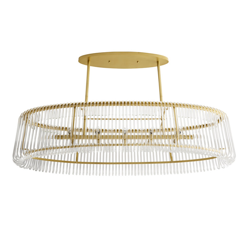 Chandler Linear Chandelier, Antique Brass