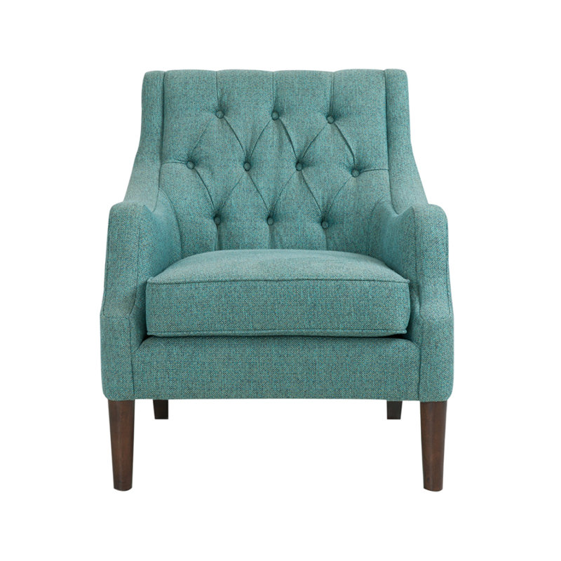 Fauteuil d'appoint capitonné, Sarcelle