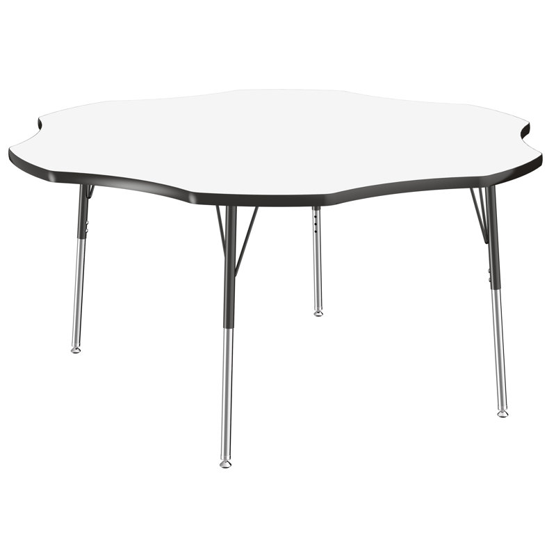 Table d'activité à sec avec pieds réglables , Tableau blanc / noir, Roulement pivotant standard, Fleur
