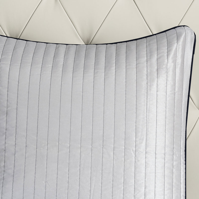 Couette 12 pièces bleu marine, format Queen - Draps en coton, élégant motif cachemire brillant et moderne.