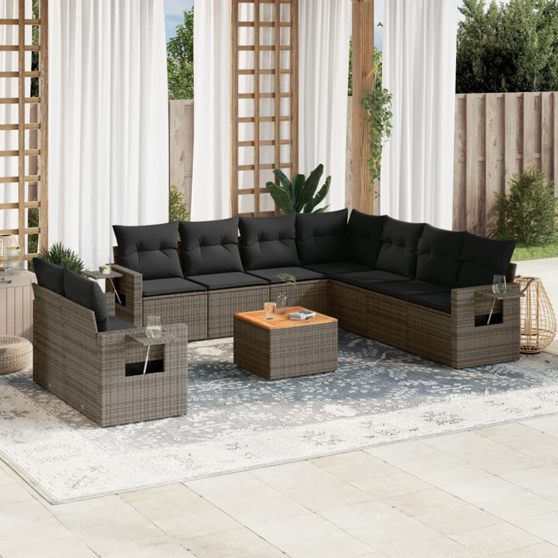 Vidaxl Garden Sofa Set Grey