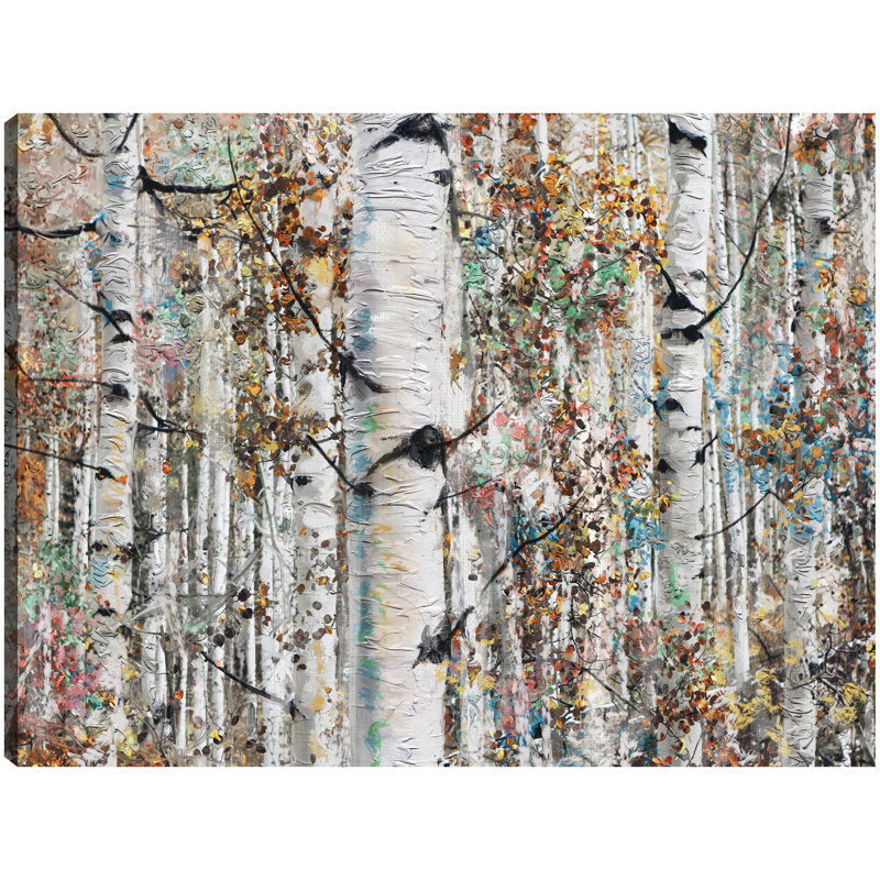 Impression sur toile Jewel Birches par Studio Arts, Toile tendue, H 11 po x l 14 po x P 1,5 po