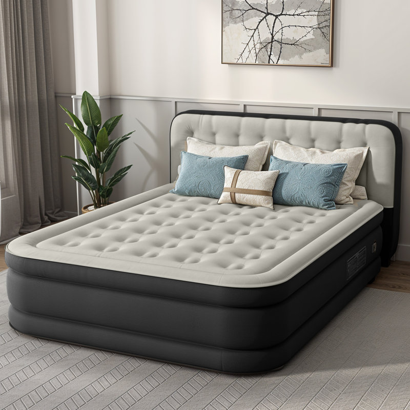 Grand matelas pneumatique avec tête de lit Latitude Run®, Noir