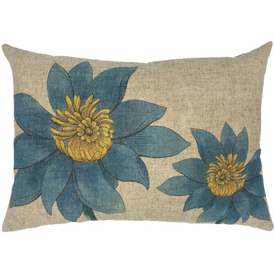  Coussin en lin Blue Flowers