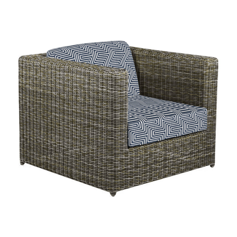 Sag Harbor Outdoor Armchair, Perigold Key Figure Indigo, Sag Harbor Driftwood