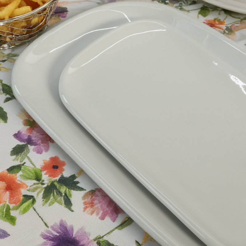 2-Piece, Impulse Rectangular Platter Set, White
