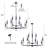 12-Light 39.3'' Dimmable Modern Industrial Chandelier