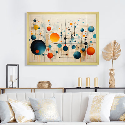 «Green Green Beige Mid Century Abstract Retro III», reproduction d'art sur toile