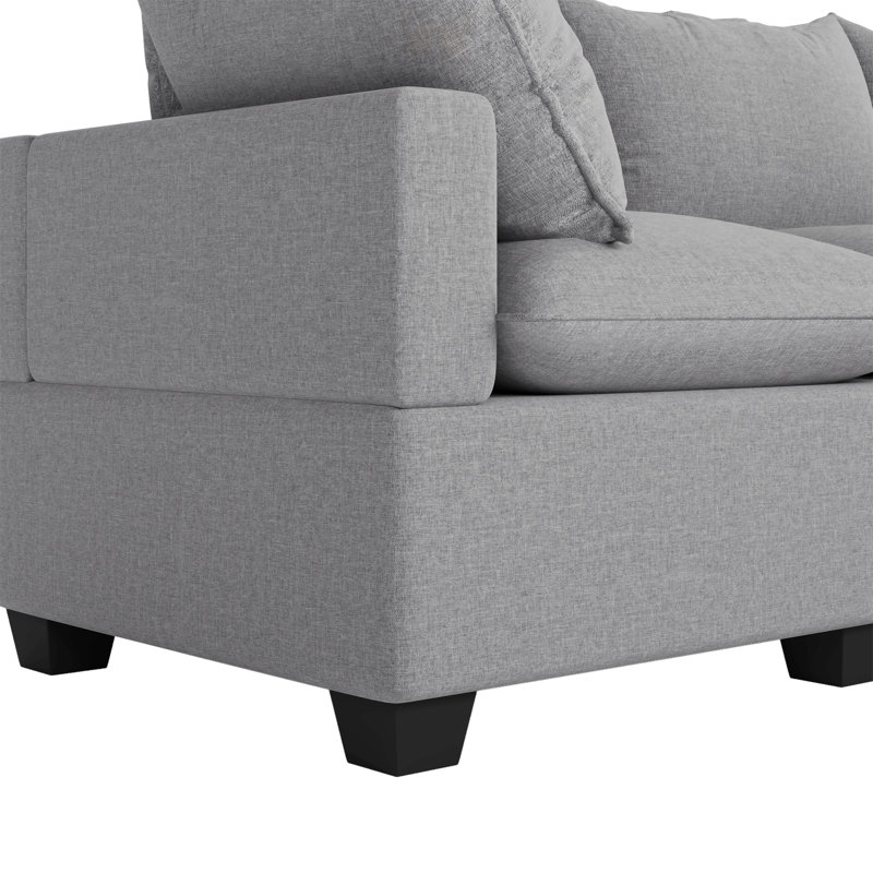 120*93" Modern U Shape Modular Sofa With Storage Ottoman