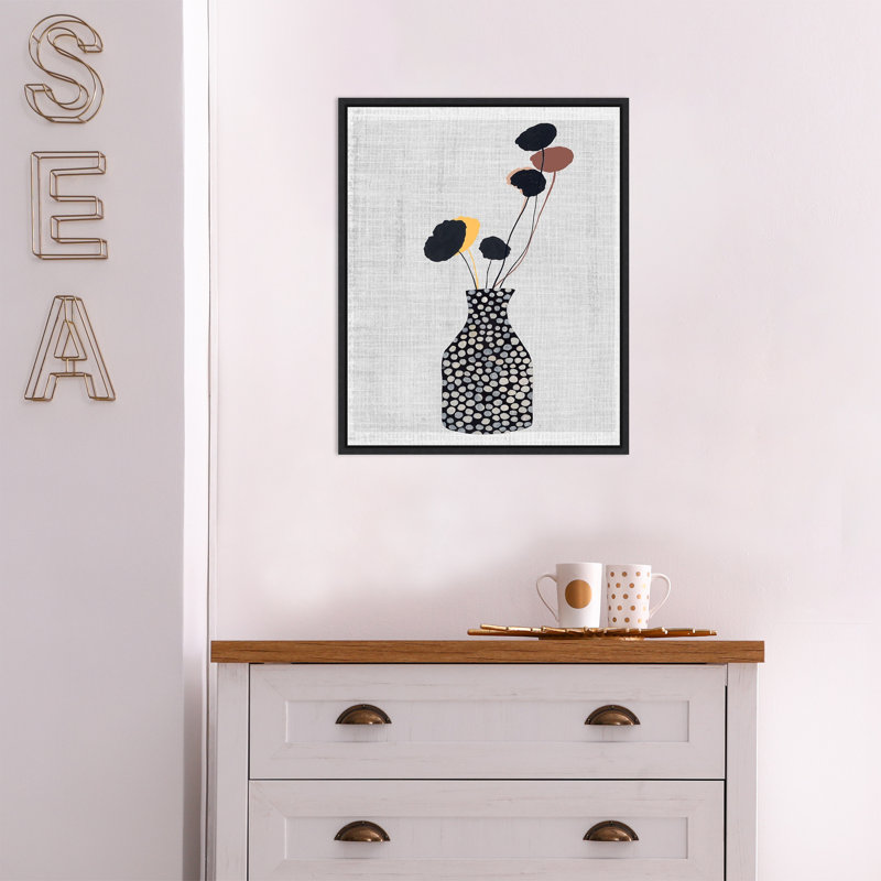 " Decorated Vase With Plant II " by Melissa Wang Painting Print, 20" H x 16" W x 2" D