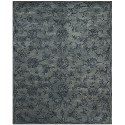 Tapis floral en laine touffeté à la main Dunbar