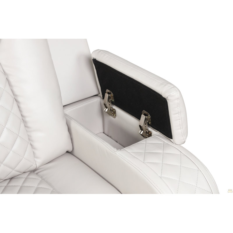 Canapé inclinable à DEL avec similicuir, Beige