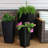 Assorted Square Black Polyrattan Outdoor Basket Planter with Liner 3-Count